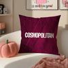 Trendy Magazine CCosmopolitan Cushion Cover Pillowcase Short Plush Invisible Zipper Room Sofa Cushion Cover