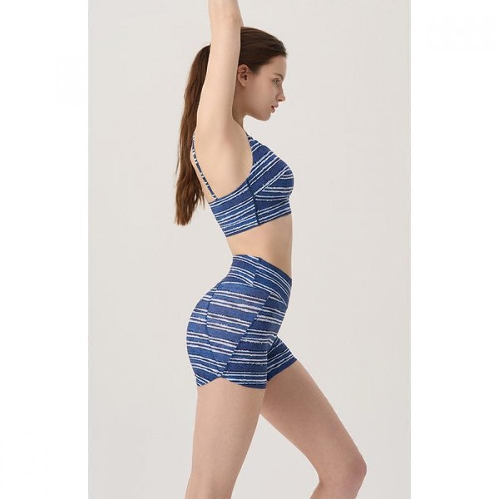 Huit Euro Jersey Denim Print Hole Bra Top Htwtb5i08t