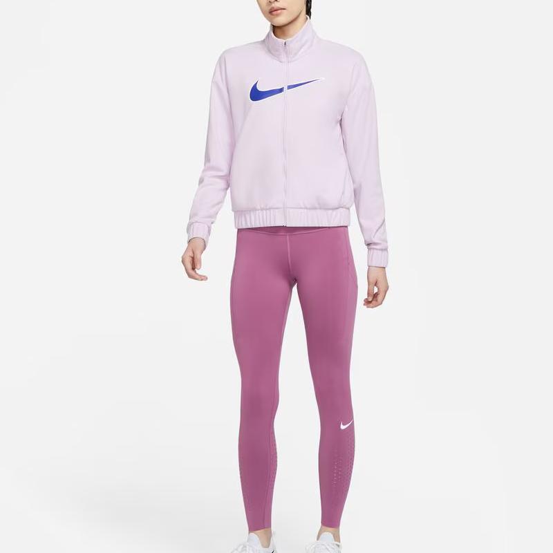Nike Dri-FIT Swoosh Run Logo Printed Zip-Up Jacket Women jackets Light-Purple DQ6384-530