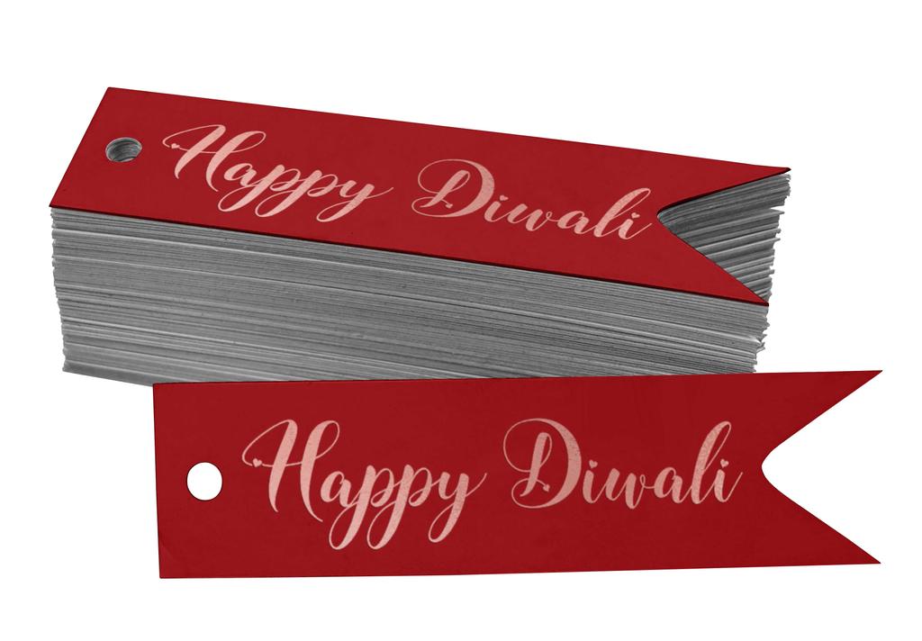 Inkdotpot Pack Of 100 Happy Diwali Favor Paper Tags Craft Real Gold Foil Hang