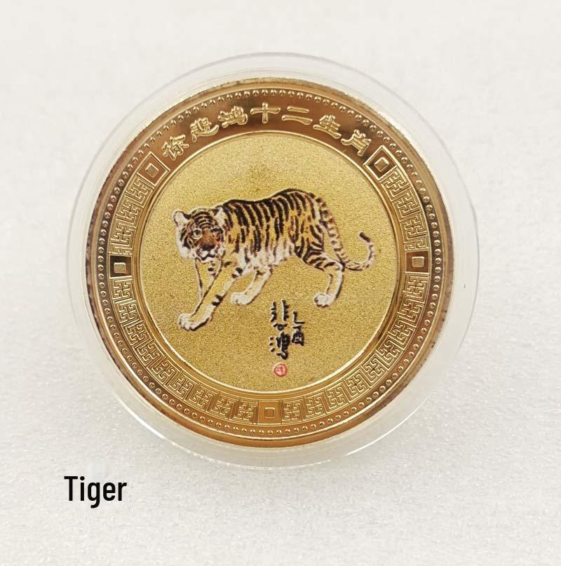 

Набор медалей зодиака Сюй Бэйхун: Полный набор из 12 ярких памятных монет, идеально подходящий в качестве небольшого подарка для рекламных мероприятий. 40*1.5mm