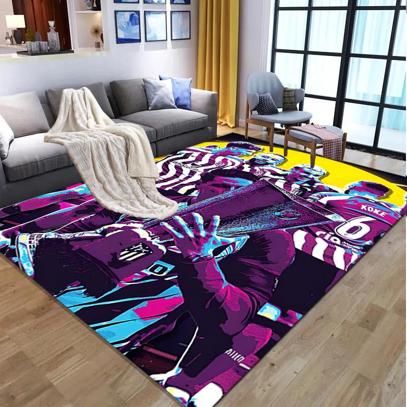 Football Club Pattern Rug, Indoor/Outdoor Mat, for Picnic, Gameroom, Bedroom, Office, Living Room, Home Decor Carpet, Birthday Gift