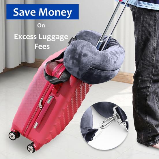 U-shaped Pillow Creative Adjustable Buckle Space Saving Travel Pillowcase Stuffable U-shaped Neck Pillow Case Tube Pillow Travel Accessories