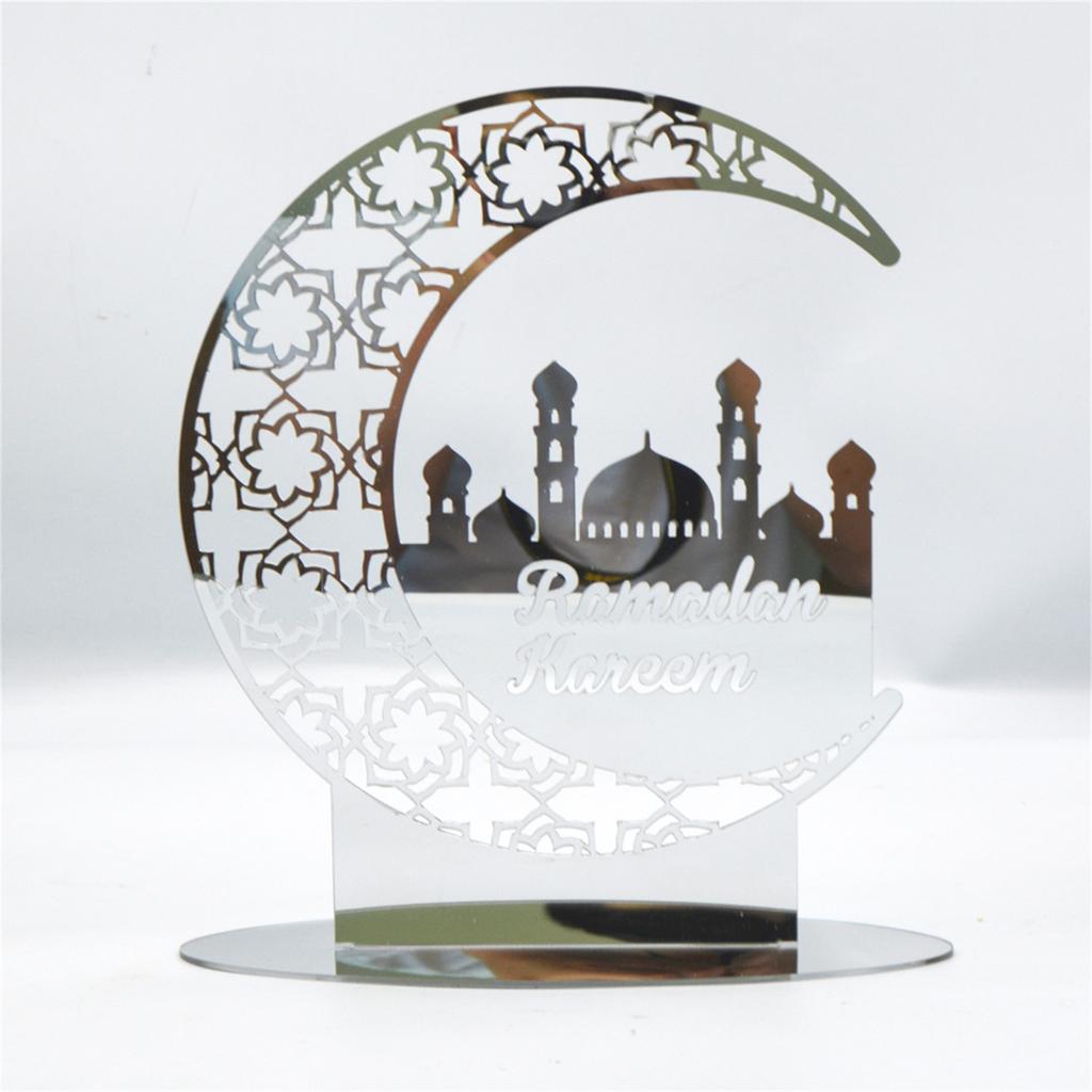 Stylish Acrylic Eid Desktop Ornament Eye-catching Festival Decoration Ramadan Tabletop Decor for Islam Muslim Families