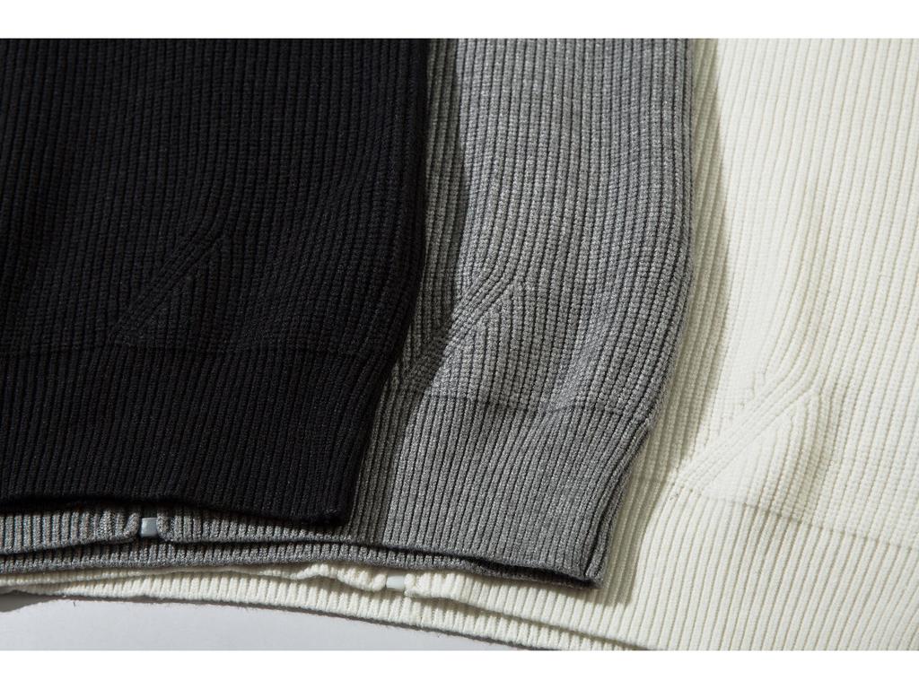 STONESLAND Unisex Strickpullover mit Stehkragen und Reißverschluss