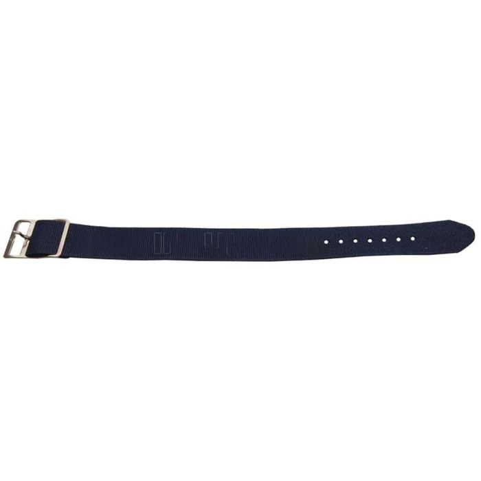 Bracelet Montre - MY-MONTRE - Nylon 16mm - Bleu marine - Boucle argentée - Adaptable 8-20mm