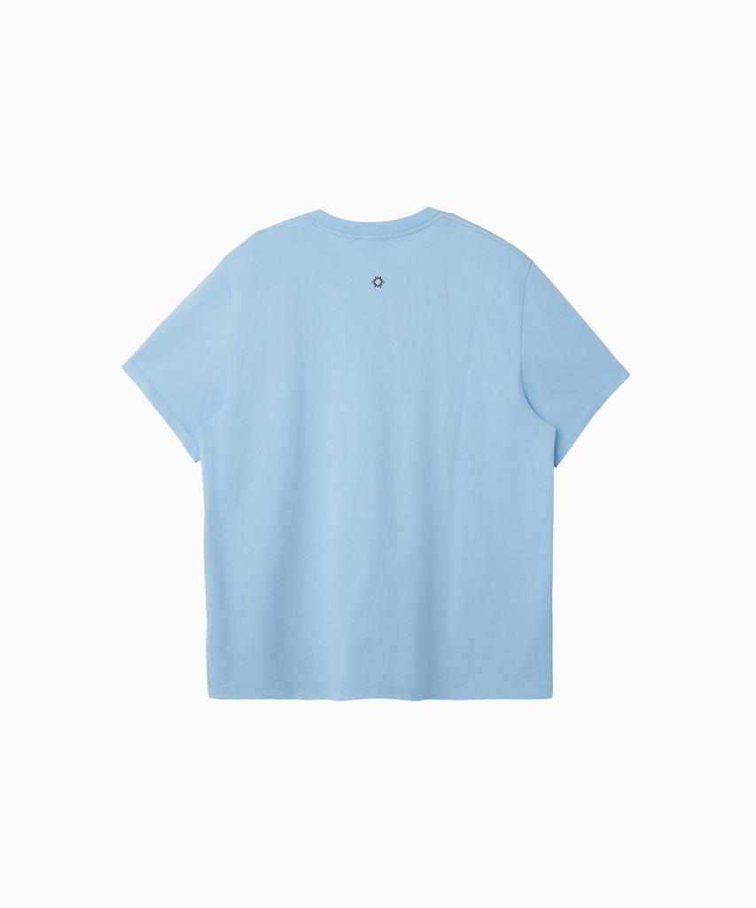 HELLO SUNRISE Sun Stamp Tee_Sky Blue