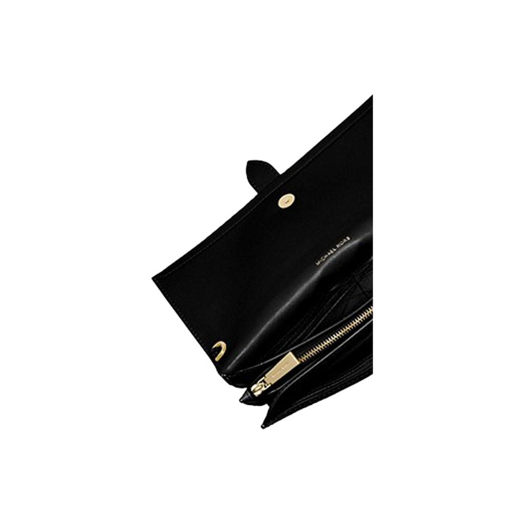 Michael Kors Mk Cece Letter Logo Flap Closure Solid Color Flower Buckle Leather Envelope Shoulder Bag Large Women bags Black 32H9G0EC7U-001