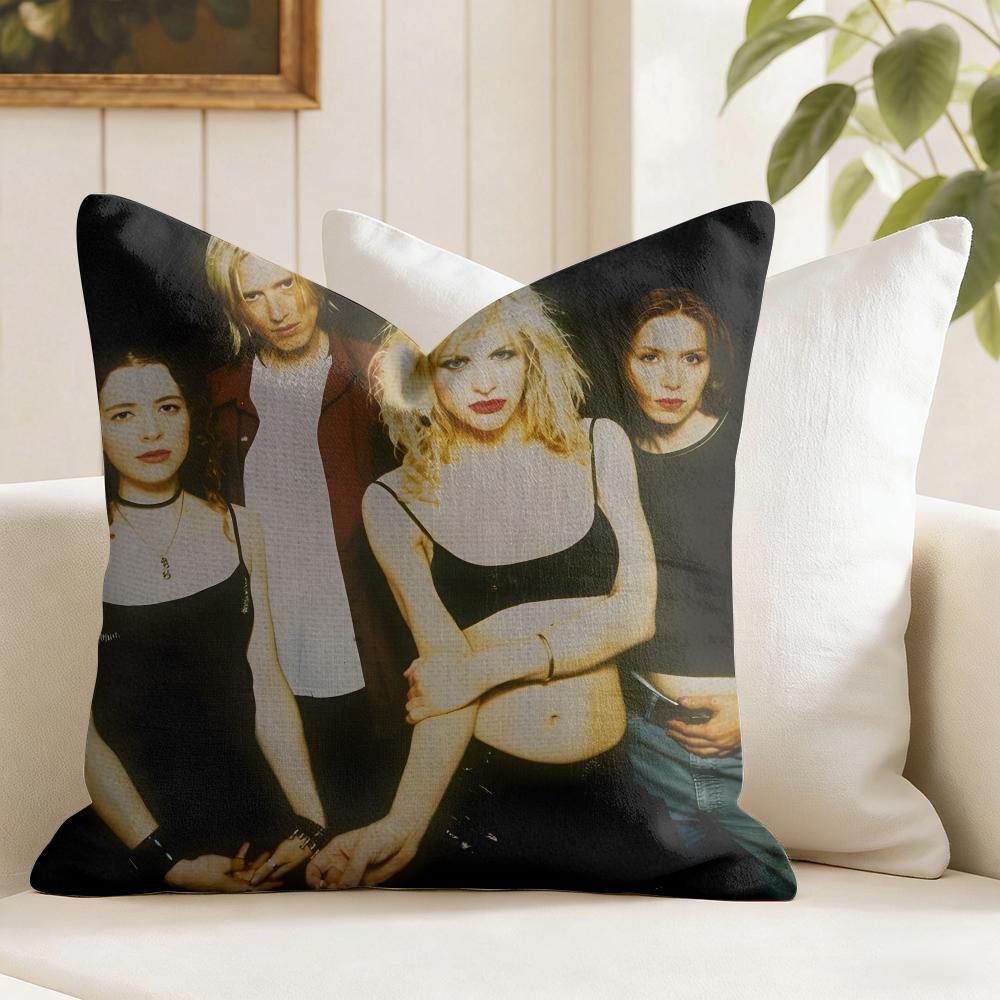 HHole Rock Band Cushion Cover Eco Linen Pillow Case DoubleSided Print Breathable Durable Zipper Home Decor Gift