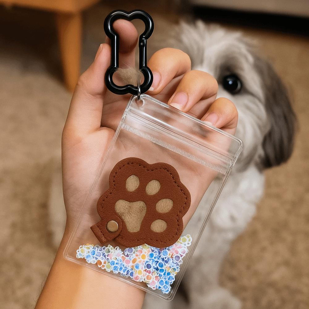 Handmade Cat Claw Keychain Creative Pet Hair Storage Bag Pets Hair Storage Keychain Couple