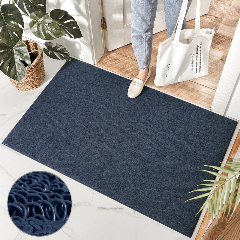 Tapis de sol simple en PVC pour porte d'entrée de maison, tapis anti-poussière pour porte extérieure, tapis antidérapant pour porte d'entrée 43.5*75cm white