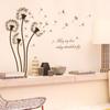 Zdejmowane mlecze DIY naklejka ścienna Home naklejka salon dekoracja sypialni