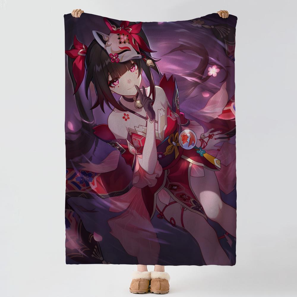 game H-Honkai Impact-T Throw Thick Comfort Flannel Quilt, Multi-scene Use Indoor Outdoor Daily Nap