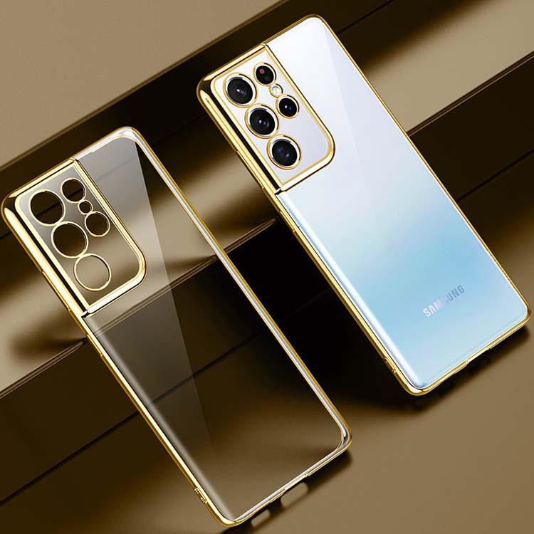 Suitable for Samsung S25 Mobile Phone Case Electroplating Tpu Transparent S24plus Ultra Thin A72 Full Package A52 Anti Fall A32 Soft U