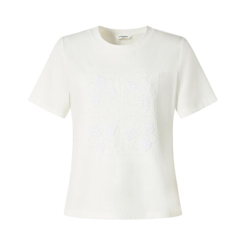 JZ Annaou Sequin Embroidered Round Neck T-Shirt