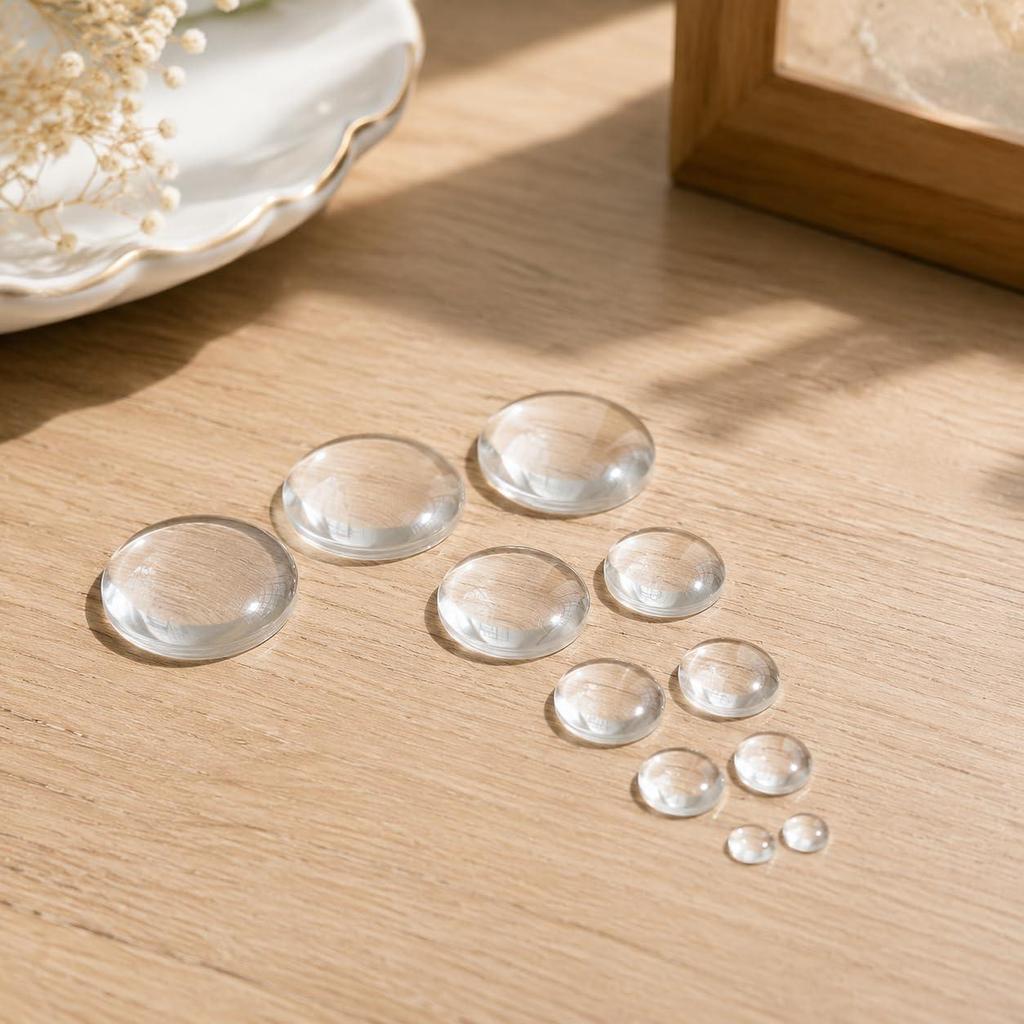 6xTime Gem Glass Patches Round Flat Crystal Cabochons for DIY Jewelry Making 35mm (5pcs/pack)