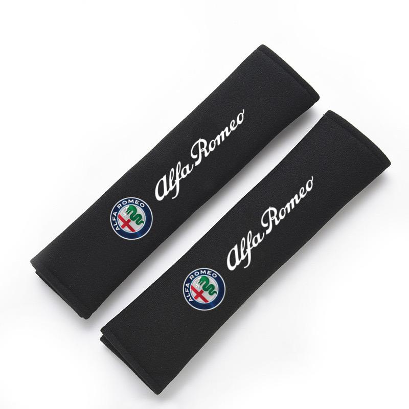 Carbon Fiber Car Seat Belt Pads Seat Shoulder Strap Pad Cover For Alfa Romeo Giulia Stelvio MiTo Giulietta Tonale ALFA 4C Disco