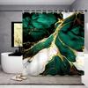 1/4pcs Luxury Emerald Green Marble Bathroom Set Waterproof Shower Curtain with Matching Non Slip Carpet and Toilet Lid Pad Modern Home Decoration Gift