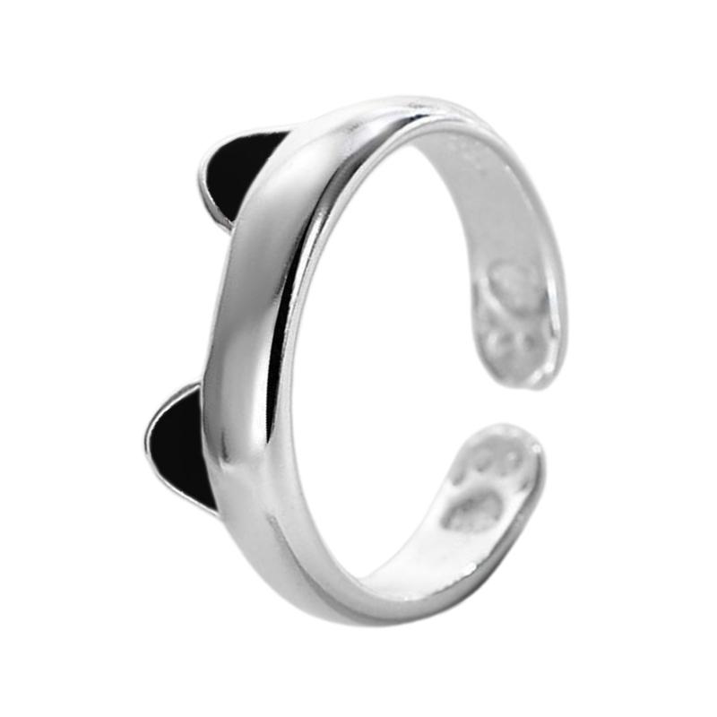Adjustable Cartoon Little Cat Kitten Pet Finger Rings Lovely Cat Ears Paws Rings Birthday Gifts for College Girls