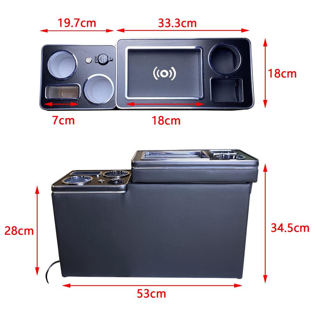 SGALUPA Wireless Charging Console Box for Toyota and Armrest Console with USB Easy and Storage Box for 80 70 and 60 Series NOAH and Voxy, Noah,