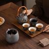 Retro Chinese Ceramic Cloud Crane Kung Fu Tea Set