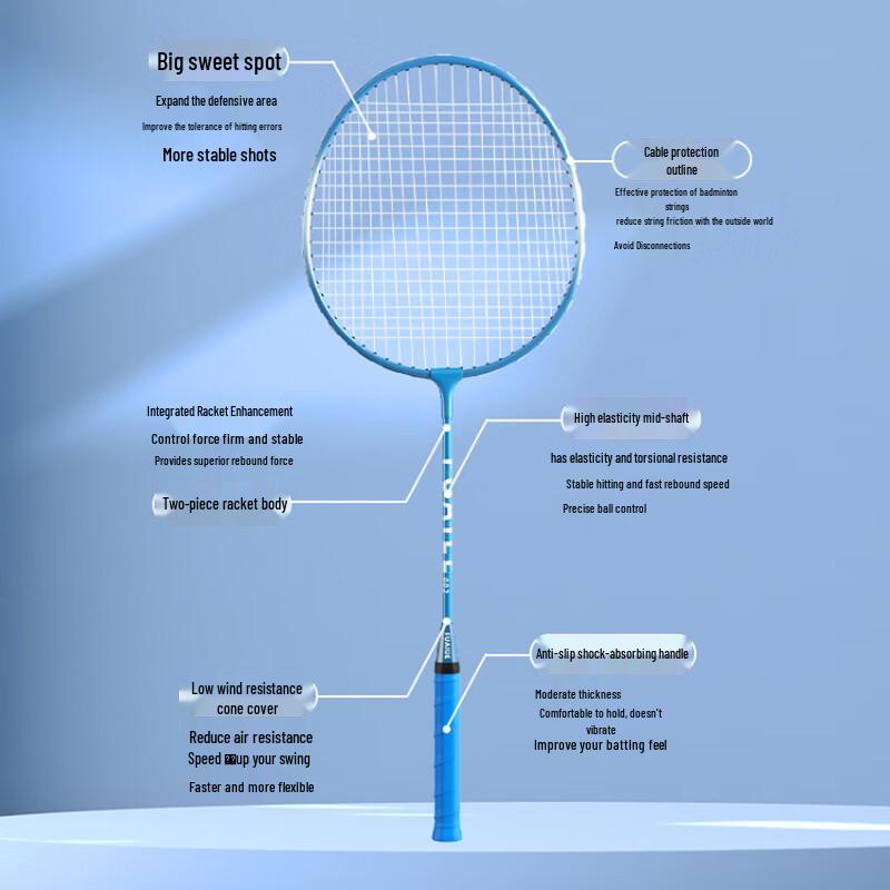 Ayub Ultralight Carbon Badminton Racket Set