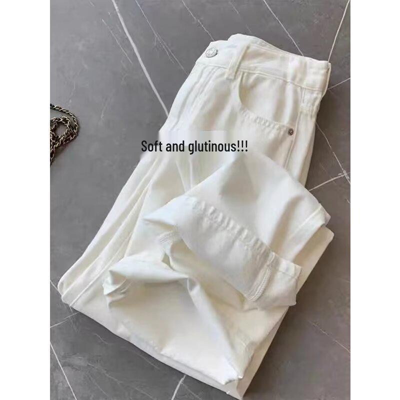 Women s White Tencel High-Waist Wide Leg Pants - Summer 2025 Collection 2XL