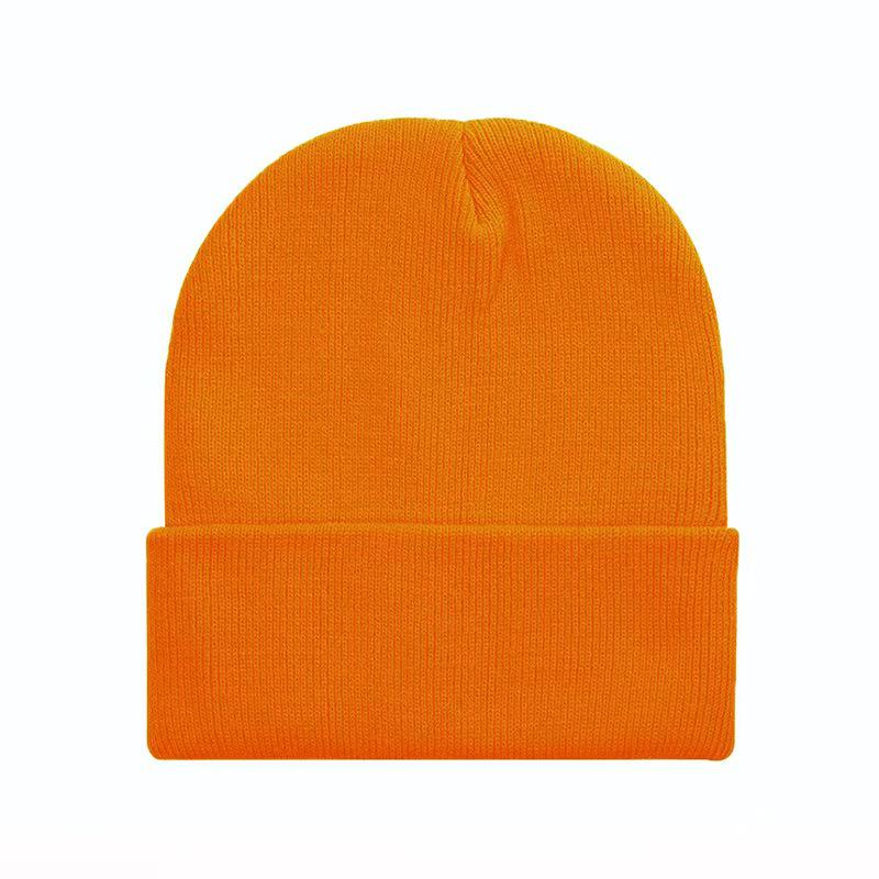 Fluorescent Knit Wool Hat: Versatile, Trendy, Solid Color for Men & Women, Perfect for Autumn & Winter. Warm Pull-On Candy Color Cold-Weather Hat.