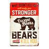 Vintage Bear Humidifier Sign Retro Rustic Metal Tin Wall Art Plaque X Inch For Home Bar Cafe Garage Decor