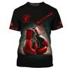 Summer Loose Casual Plus Size Men's Short Sleeved T-shirt Boxing Pattern Print Fashionable Daily Comfortable T-shirt