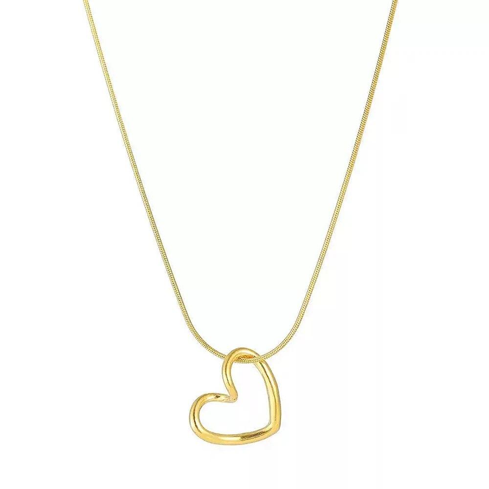 Stainless Steel Necklaces Hollow Heart Pendant Clavicle Chain Fashion Light Luxury Simplicity Necklace For Women Jewelry Gifts