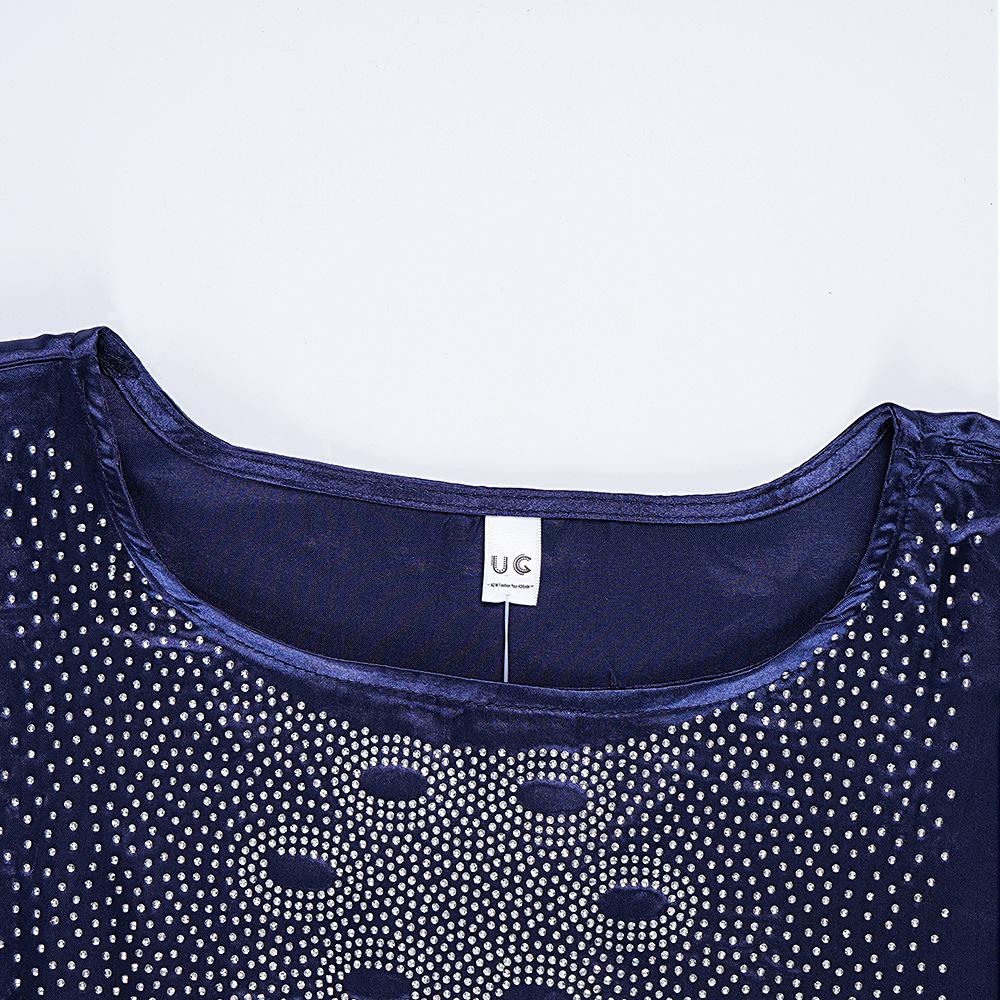 Plus Size Adjustable Belt Dresses Women's Drill Silk Satin Bat Sleeve Long Dress