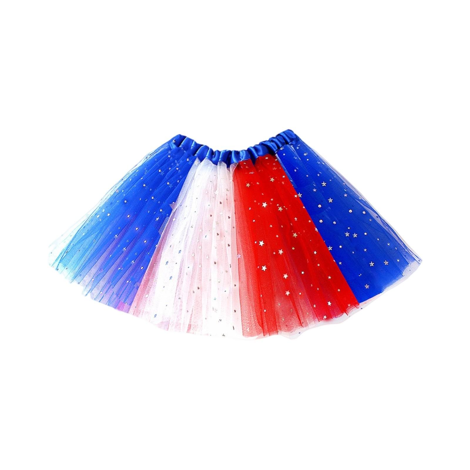 

Летняя детская и женская юбка со звездами и блестками на половину тела One Size синий