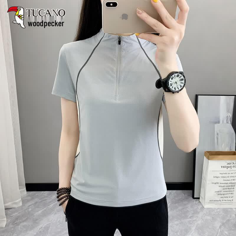 TUCANO Women s Half-Zip Quick-Dry Sports T-Shirt XL серый