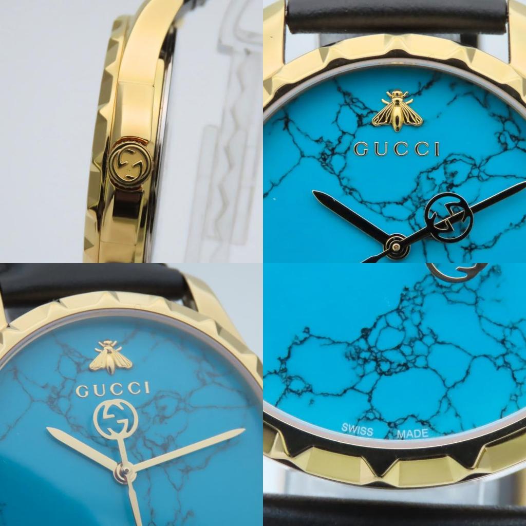 Used GUCCI Watches Bee 126.4 Stainless Steel/leather gold black