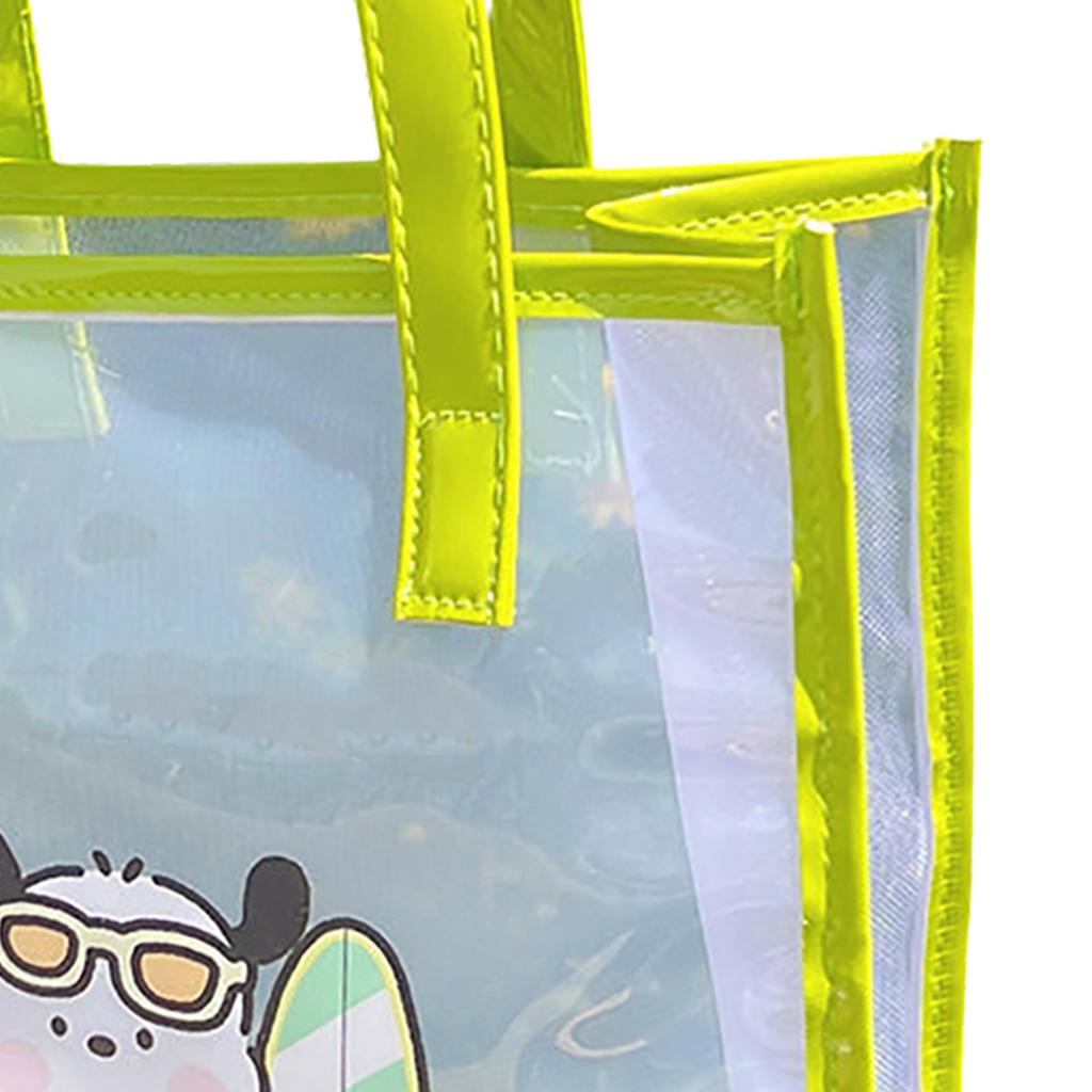 Handbag PVC Mesh Large Capacity Surfing Puppy Pattern Waterproof Folding Beach Storage Bag for