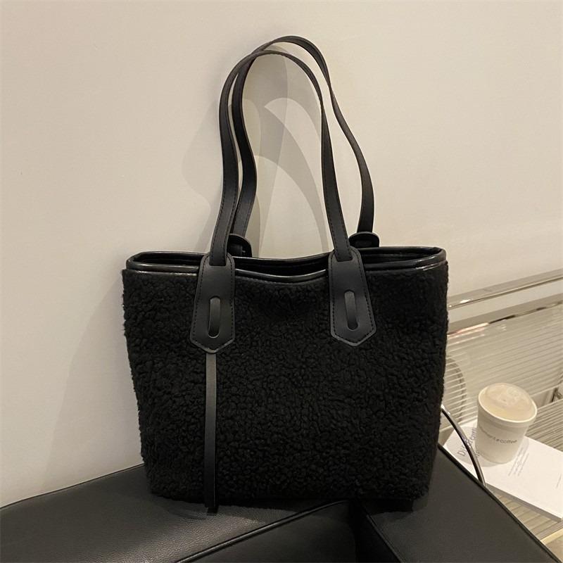 Simple tote bag plush autumn and winter handbag women's bag shoulder bag large capacity women's atmospheric bag