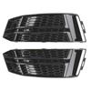 8W0807681F  8W0807682F Black Chrome Front Fog Light Grill Bumper Grille for S4 A4 B9 S-LINE 2016 2017 2018  8W0-807-681-F  8W0-807-682-F