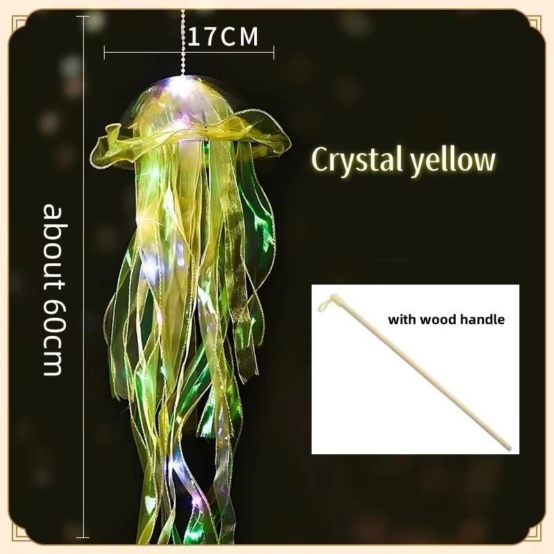 

1/3/5pcs Handmade DIY Jellyfish Lantern, Upgraded Thick Material, Decorative Hanging LED Light,Glowing Jellyfish Lamp Flower 1pc