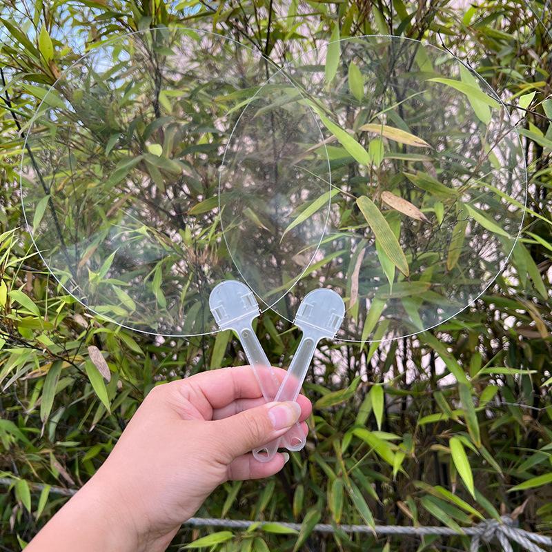 5Pcs Plastics Transparent Blank Fan Children Diy Stage Performance Hand Fan Decor For Diy Craft Make Hand Graffiti Fan