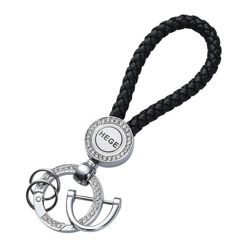 Creative Car Keychain: Men's Leather & Metal Waist Hanging Protective Pendant
