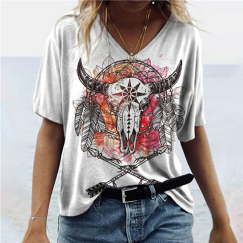 2025 Casual Sports Women's T-shirt Summer New Style Garden Collar Short Sleeve Ethnic Retro Loose Light Fabric Leisure