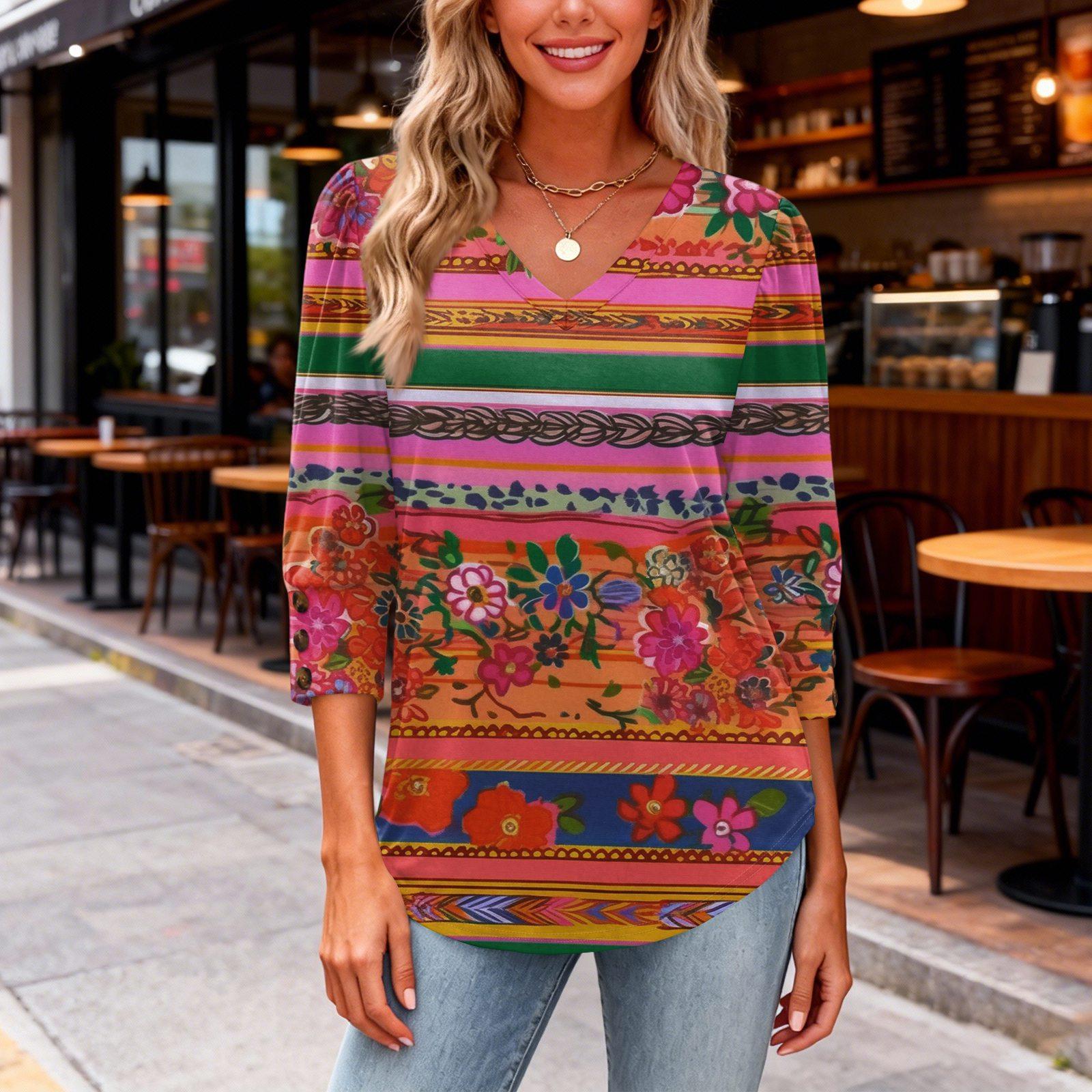 

Women s Fashion, Casual And Retro V,neck Top L Кіновар