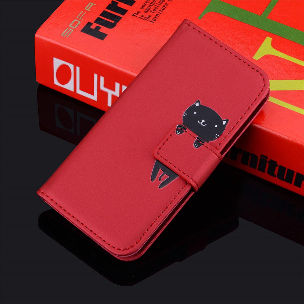 Skórzane etui z klapką do telefonu xiaomi 11 POCO X3 10T Redmi Note 9 8 Pro 7A 8A 8T 9A 9C z kreskówkowym kotem, zwierzątkiem, portfel, etui na telefon fundas