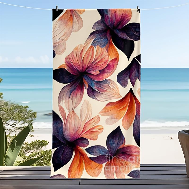 Hello Summer Colorful Flip Flop Pattern Beach Towel Quick Dry Microfiber Large Towel For Swimming Pool Beach Bath Outdoor