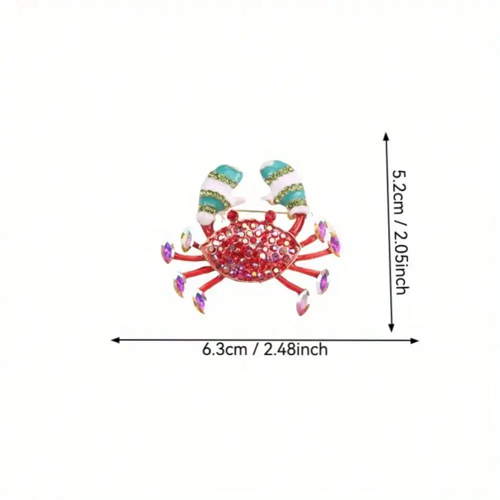 Crystal Crab Brooch for Women, Unique Animal Enamel Pin with Sparkling Rhinestones, Novelty Jewelry Gift for Coat Bag Decoration