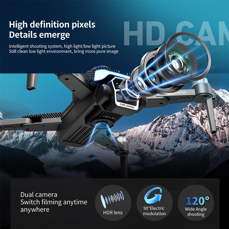 2025 New Z104 RC Drone Wide Angle 8K HD Professional Dual Camera WIfi FPV 4.5 Inch Screen Rc 360° Obstacle Avoidance Brushless Quadcopter Toy Gift