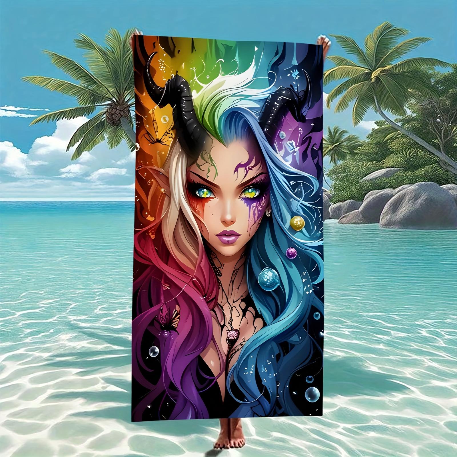 

Colorful Anime Oversized Sports Beach Towel, Soft Absorbent Quick Dry for Pool Camping W40*H60(CM)