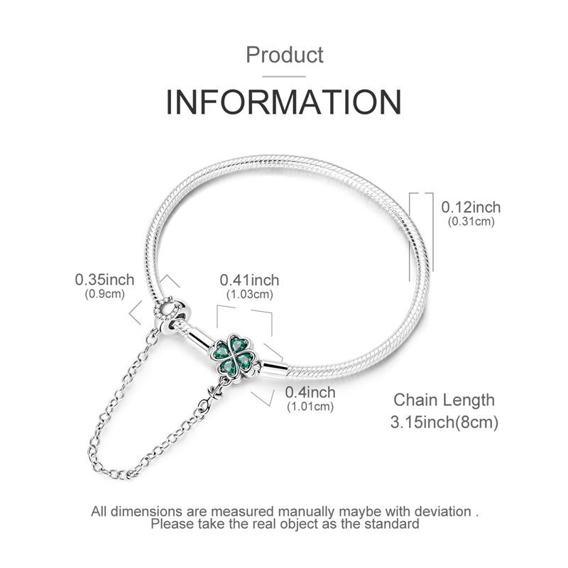 Bracelet 925 Silver Bracelet 17-20CM Love Heart Zircon Original Bracelets Fit Charms Bracelets Jewelry Gifts