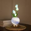 Tulip Planet Night Light Dimmable Touch Lamp with Aromatherapy Diffuser USB Rechargeable Artificial Flower